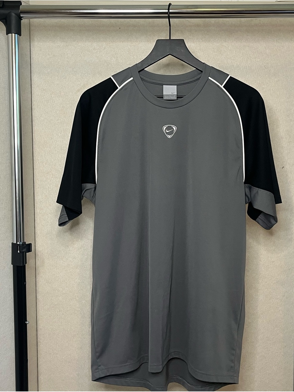 Vintage Nike Total 90 T90 Soccer Training Shirt Grey Black Large